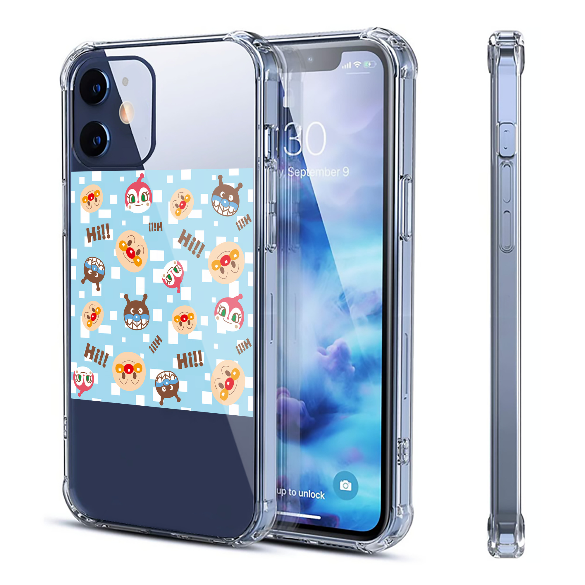 （画像用） アンパンマン Anpanman 【iPhone 12シリーズ対応】透明スマホケース（クリアソフトケース）